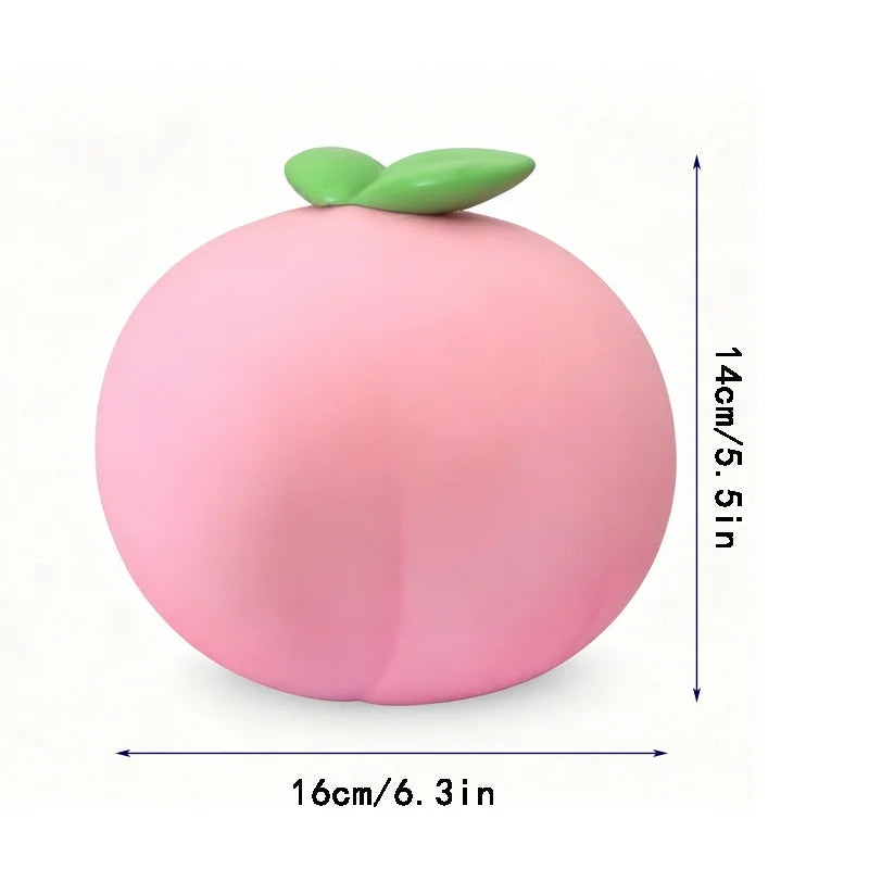 Jumbo Peach Squish Toys, 6.3" Pink Fruit Taba Squish Toys, Stress Balls, Idea Gifts