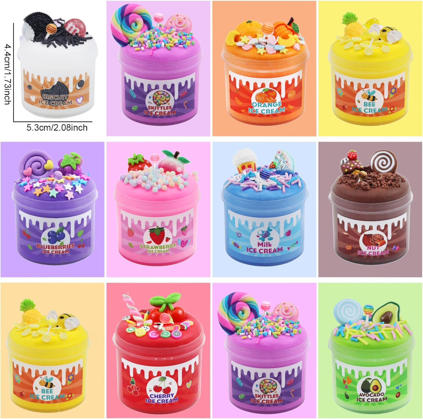 10 Pack Butter Slime Kit, Party Favor Supplies, Super Soft, Non-Sticky, Goody Bag Toy, Prize for Girl and Boys, Christmas Stocking Stuffers