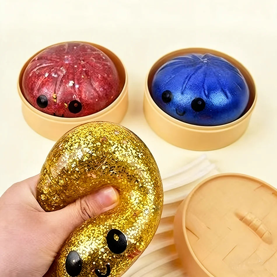 Colorful Flash Dumpling Squishes Stress Balls Reusable Low Rebound Decompression Toys Dough Ball Unique Home Decoration Gifts