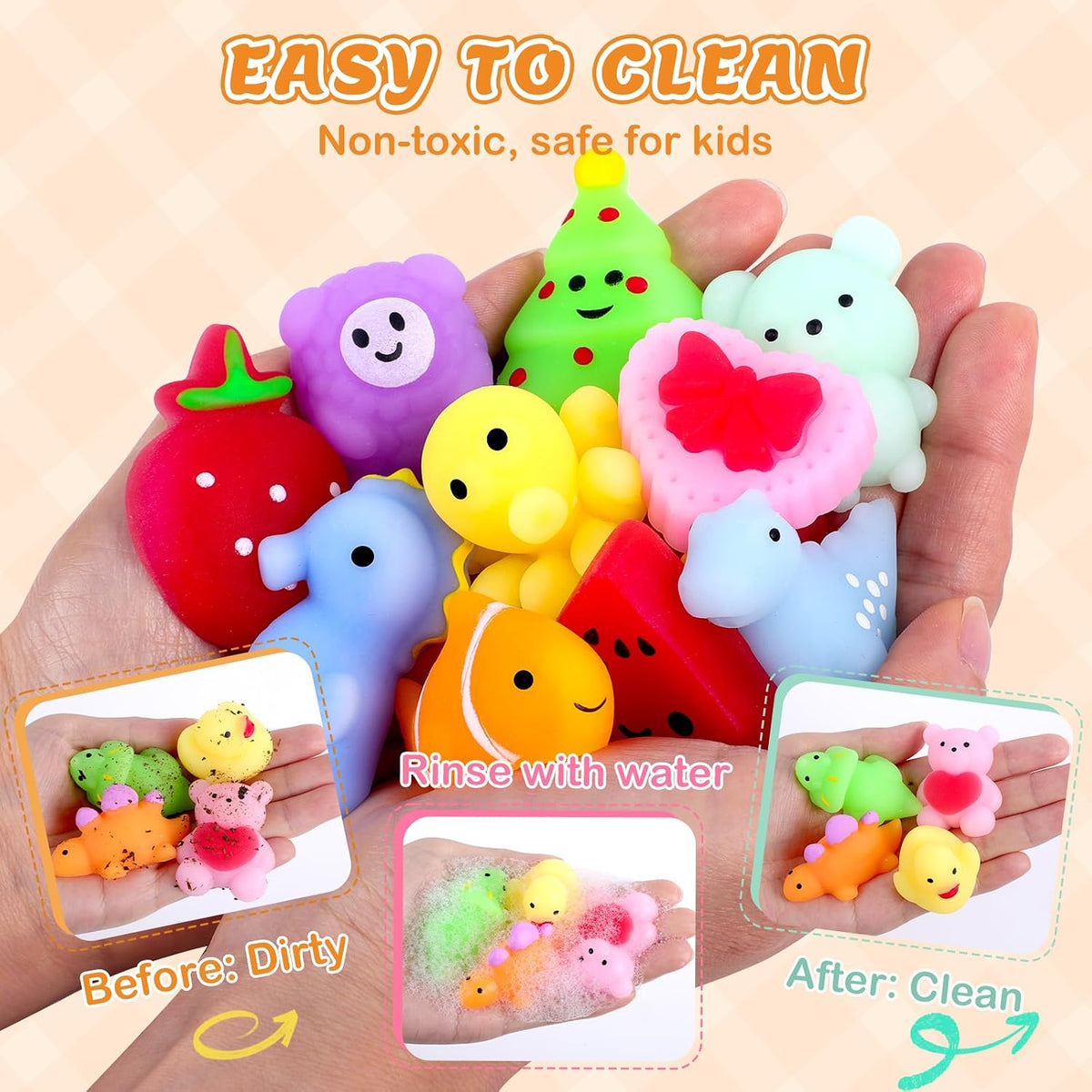 40 Pack Squishy Toys, Mochi Squishy for Kids, Kawaii Squishies
