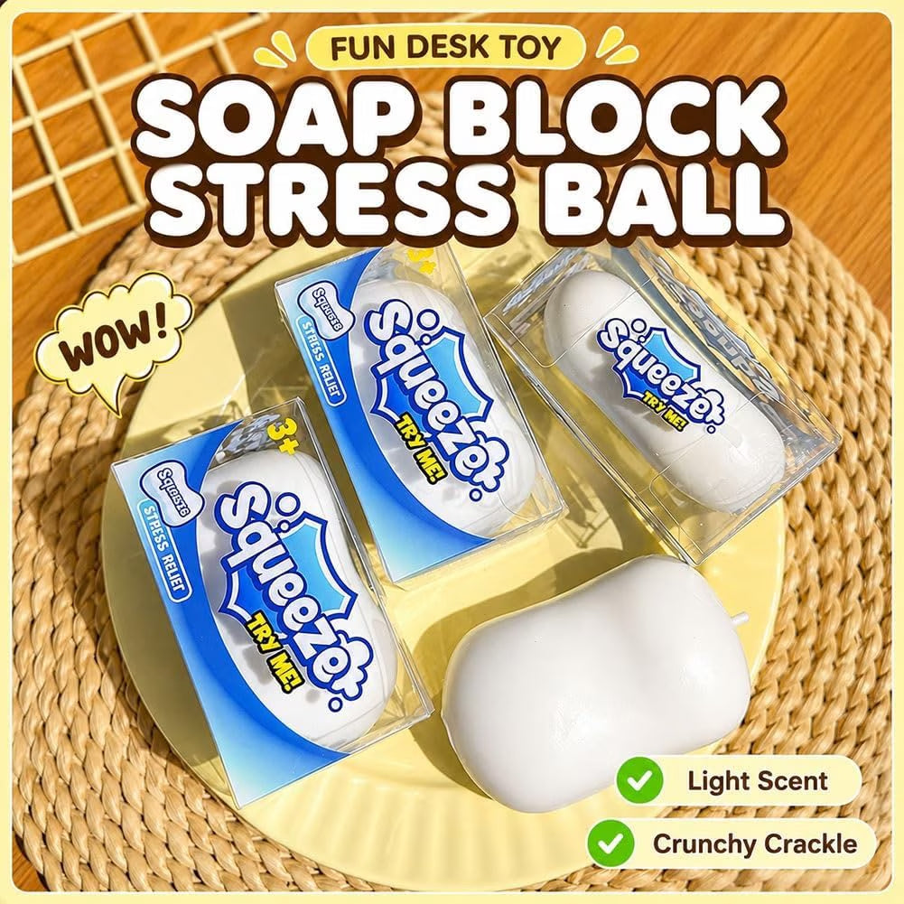 Soap Squish Toys, Crunchy Squish Stress Ball, Realistic Soaps Squishies Stress Relief Toys Soaps Block, Gift