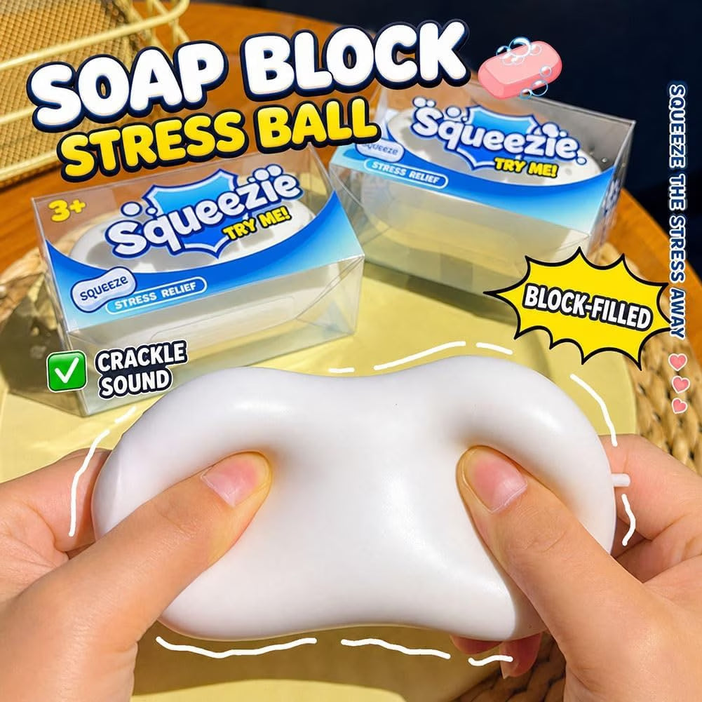 Soap Squish Toys, Crunchy Squish Stress Ball, Realistic Soaps Squishies Stress Relief Toys Soaps Block, Gift