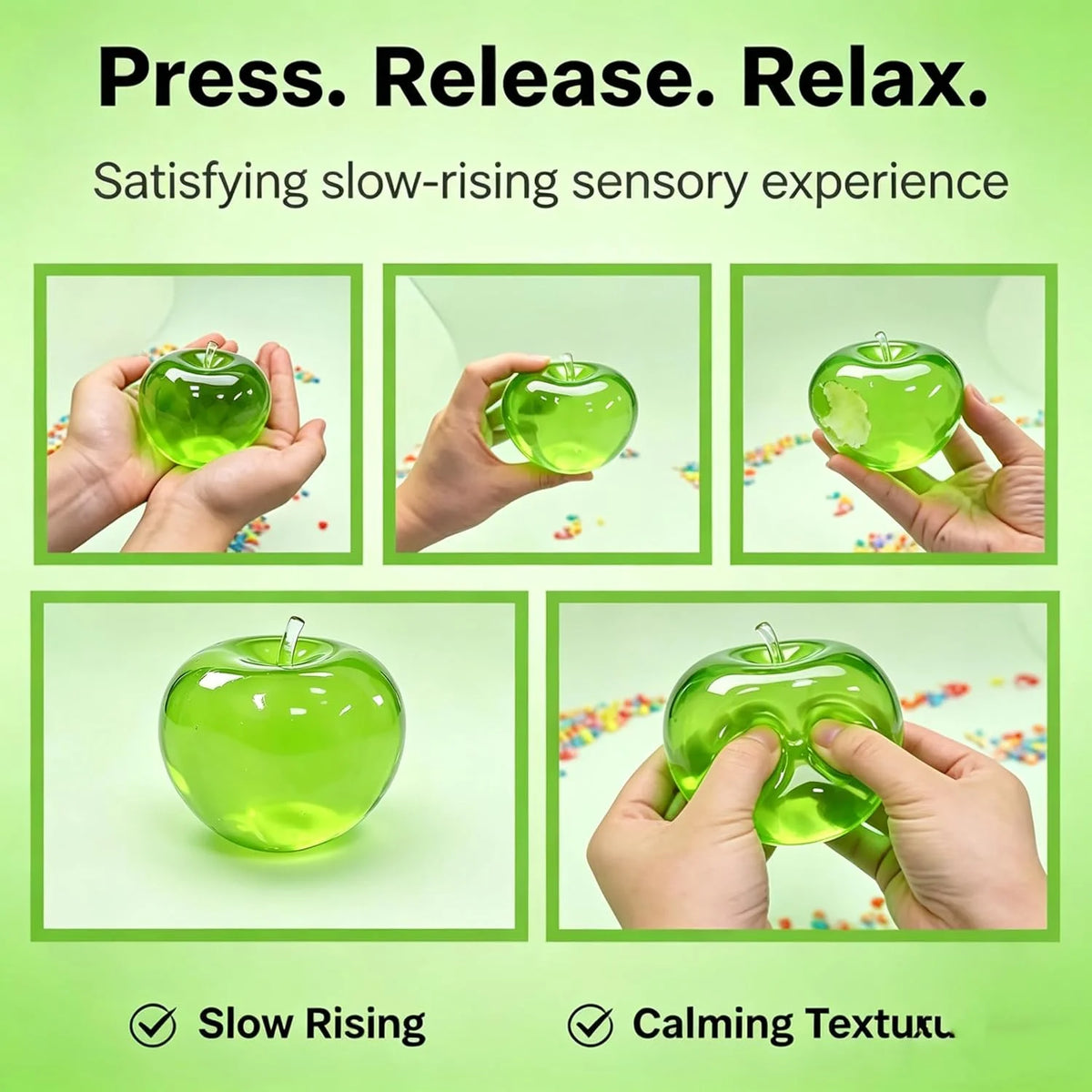 Apple Squish Toys, Blue Fruit Taba Squish Toys, Stress Balls, Gifts