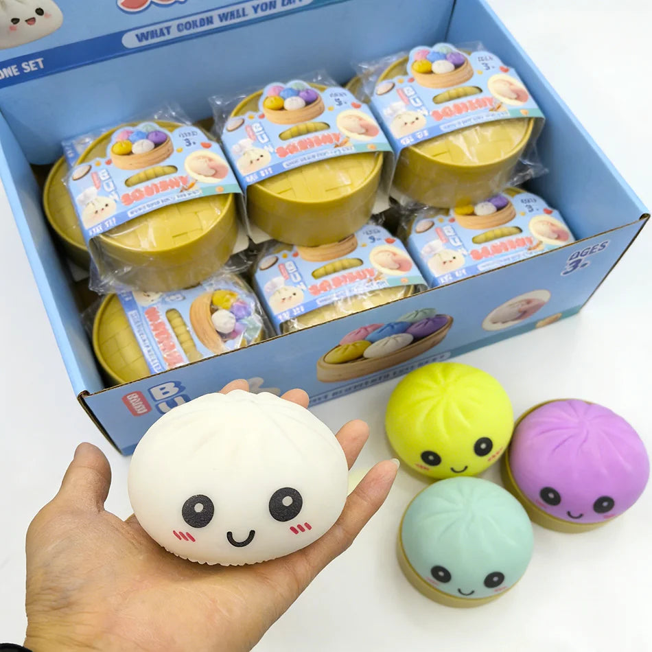 Colorful Flash Dumpling Squishes Stress Balls Reusable Low Rebound Decompression Toys Dough Ball Unique Home Decoration Gifts