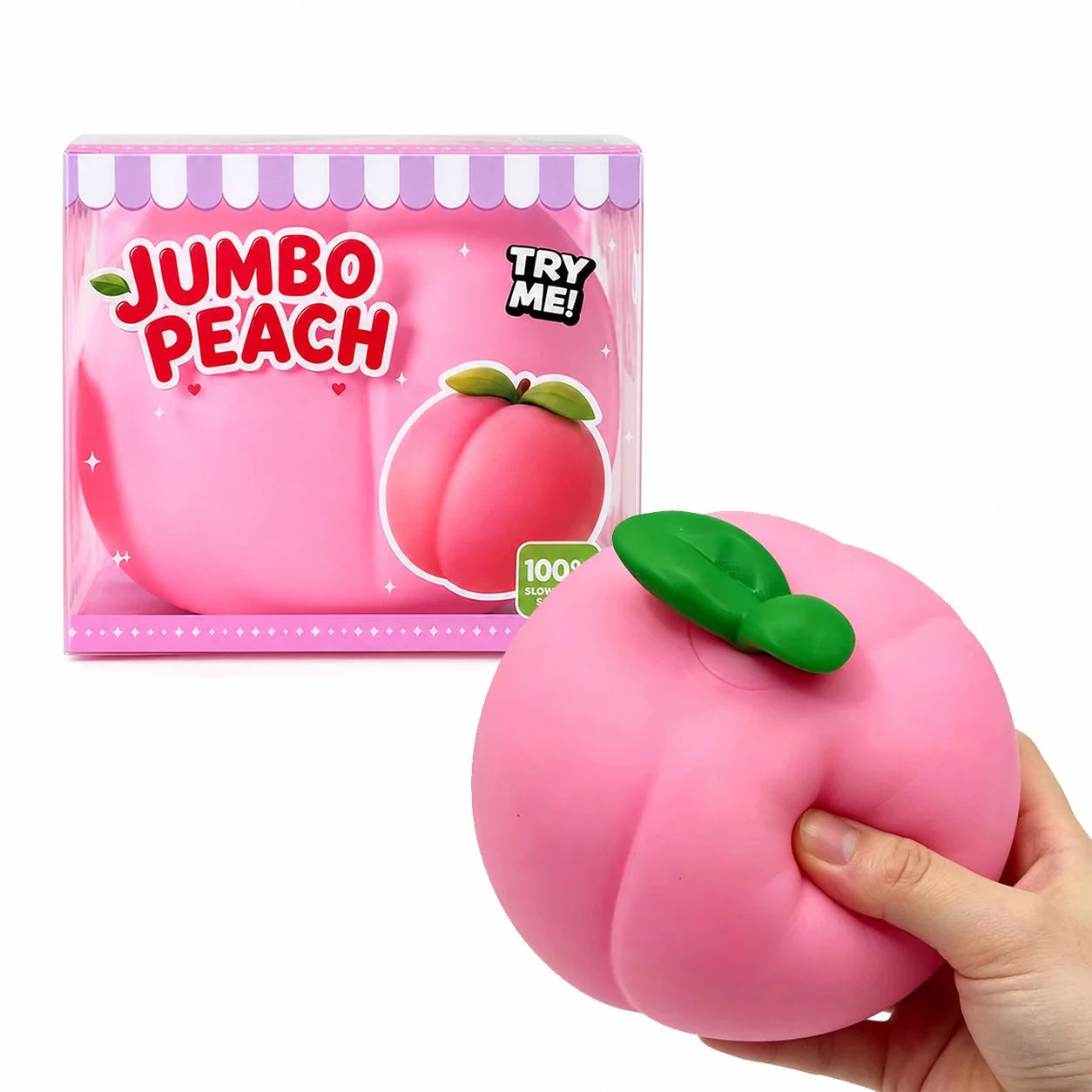 Jumbo Peach Squish Toys, 6.3" Pink Fruit Taba Squish Toys, Stress Balls, Idea Gifts