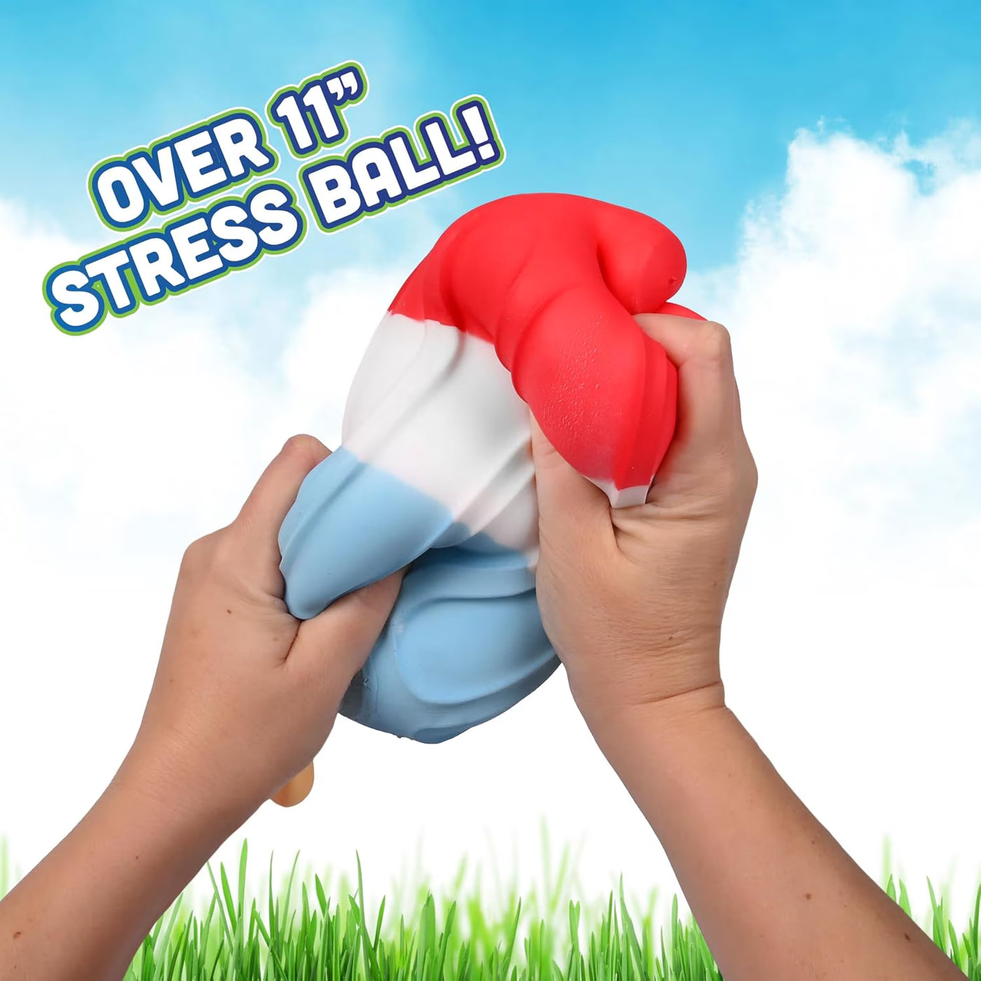 Jumbo Ice Cream Squish Popsicle Toys, 9" Taba Red Blue White Squish Toys, Stress Ball, Idea Gift
