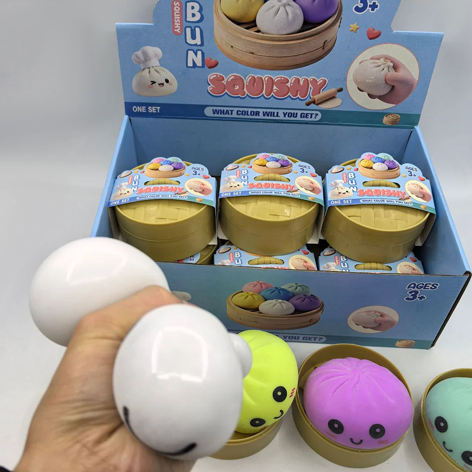 Colorful Flash Dumpling Squishes Stress Balls Reusable Low Rebound Decompression Toys Dough Ball Unique Home Decoration Gifts