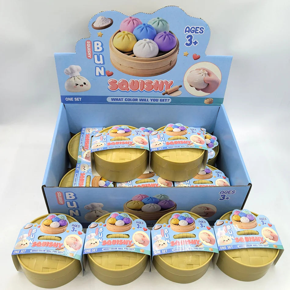 Colorful Flash Dumpling Squishes Stress Balls Reusable Low Rebound Decompression Toys Dough Ball Unique Home Decoration Gifts