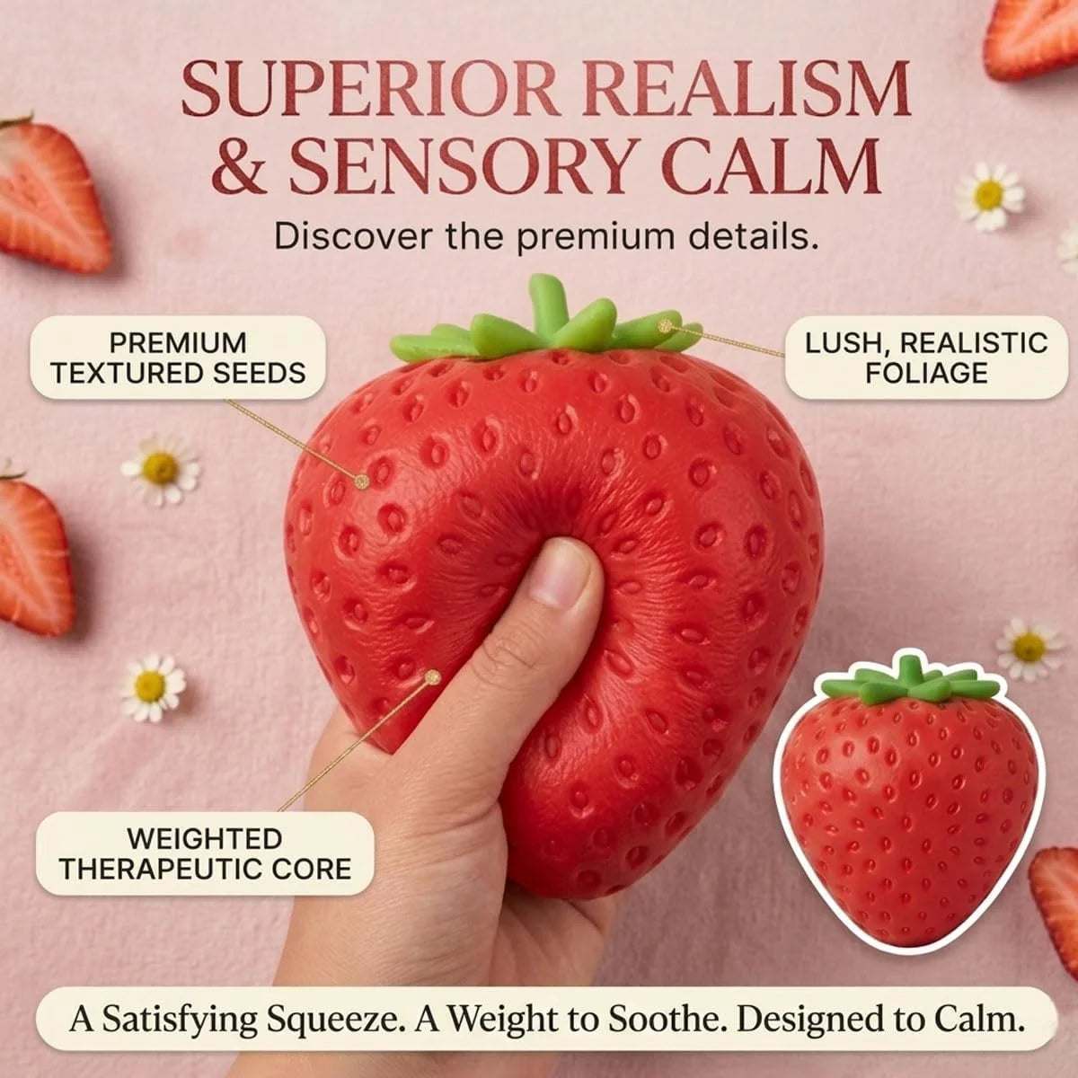 Jumbo Strawberry Squish Toys, 15" Dumpling Taba Squish Toys, Stress Balls, Gifts