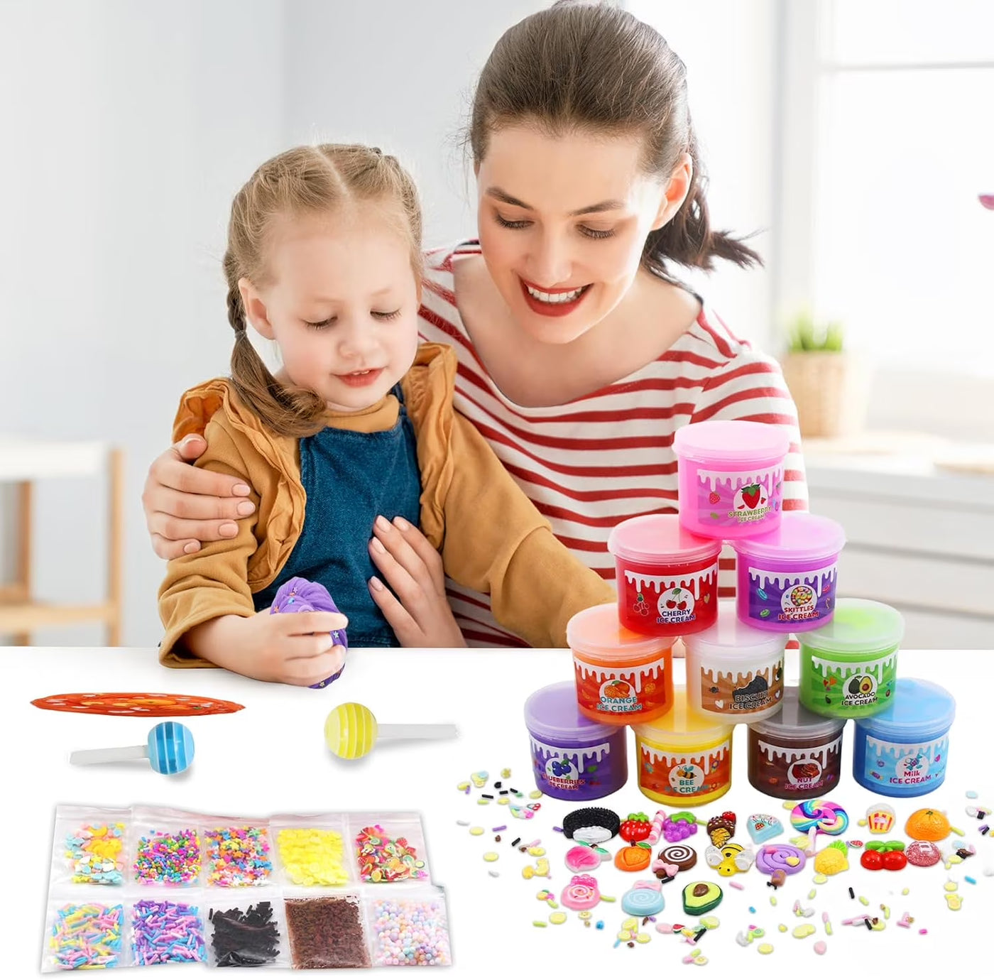 10 Pack Butter Slime Kit, Party Favor Supplies, Super Soft, Non-Sticky, Goody Bag Toy, Prize for Girl and Boys, Christmas Stocking Stuffers