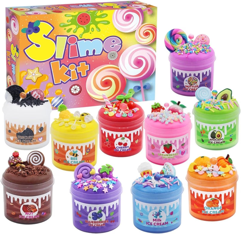 10 Pack Butter Slime Kit, Party Favor Supplies, Super Soft, Non-Sticky, Goody Bag Toy, Prize for Girl and Boys, Christmas Stocking Stuffers