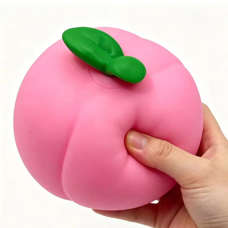 Jumbo Peach Squish Toys, 6.3" Pink Fruit Taba Squish Toys, Stress Balls, Idea Gifts