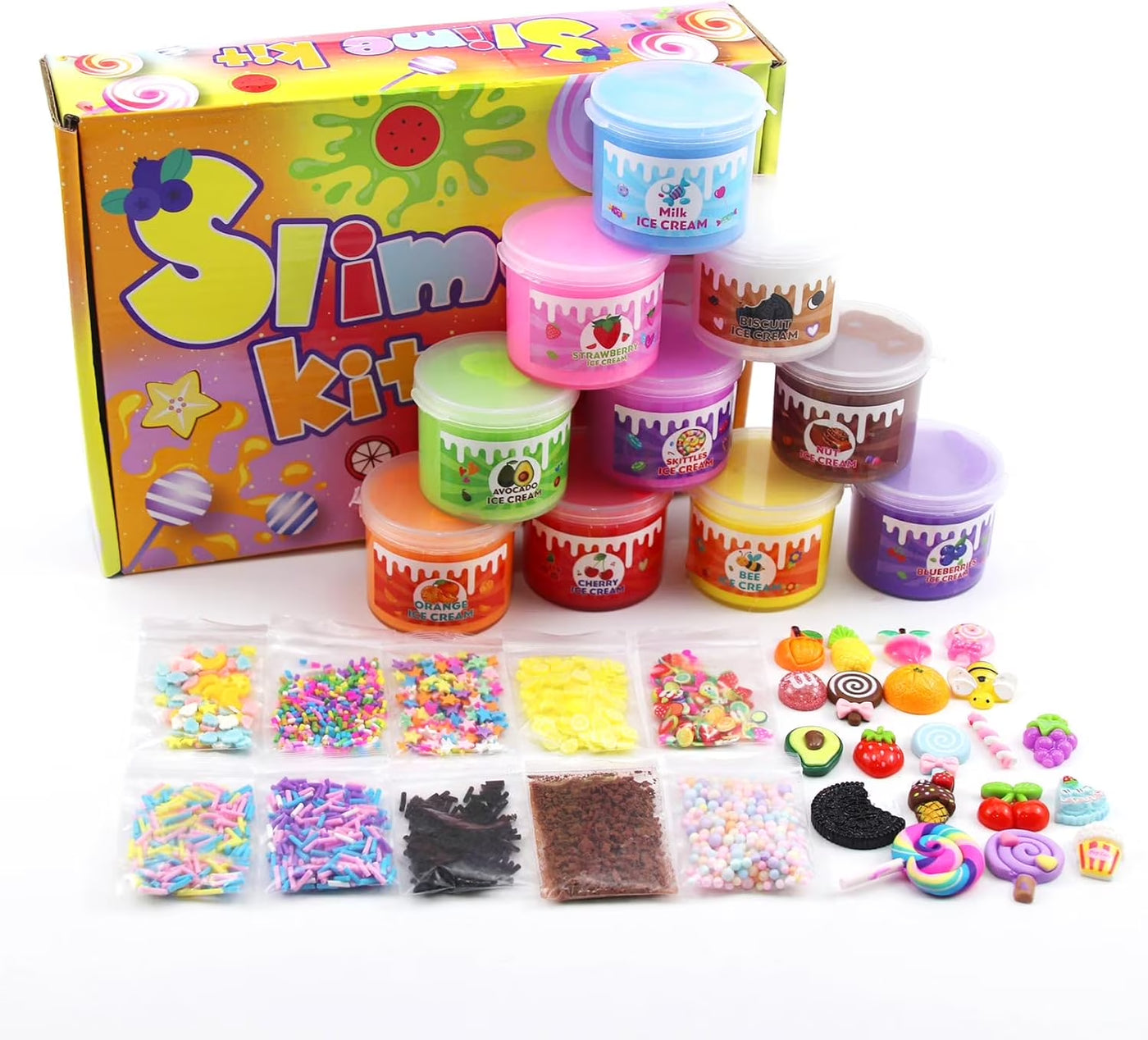 10 Pack Butter Slime Kit, Party Favor Supplies, Super Soft, Non-Sticky, Goody Bag Toy, Prize for Girl and Boys, Christmas Stocking Stuffers