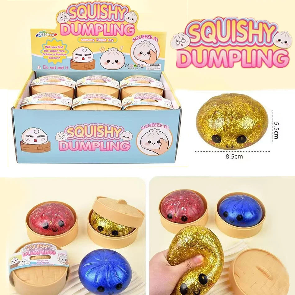 Colorful Flash Dumpling Squishes Stress Balls Reusable Low Rebound Decompression Toys Dough Ball Unique Home Decoration Gifts