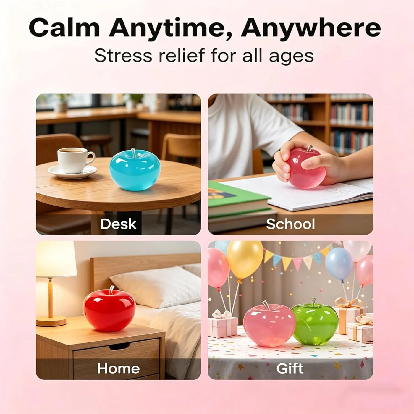 Apple Squish Toys, Blue Fruit Taba Squish Toys, Stress Balls, Gifts