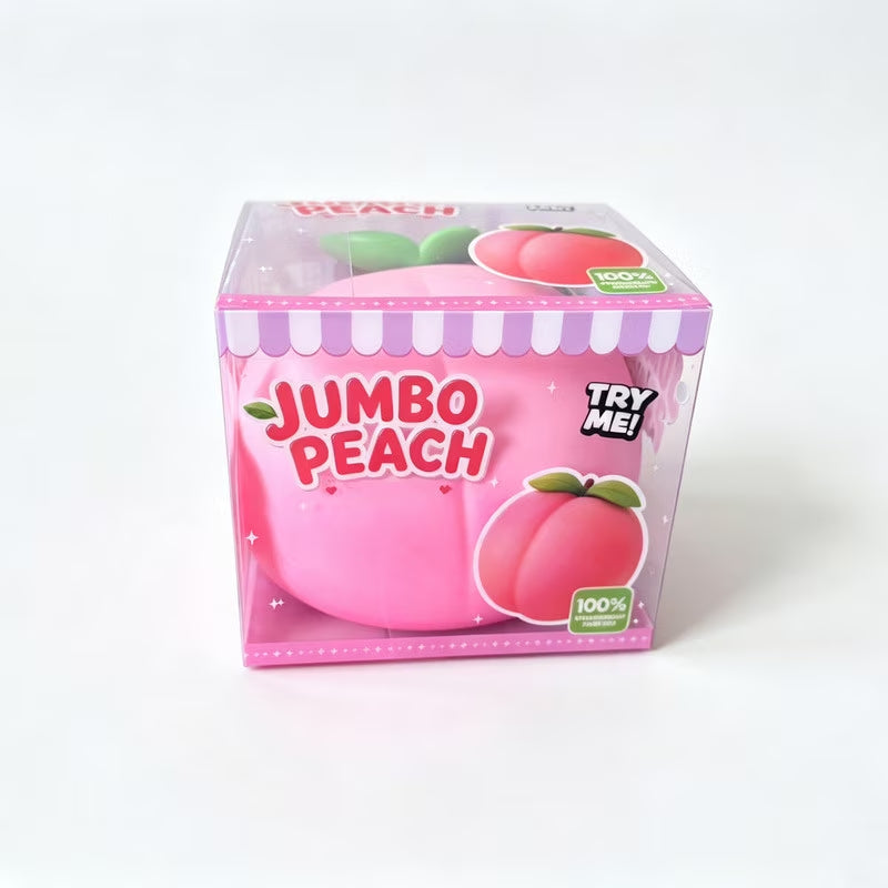 Jumbo Peach Squish Toys, 6.3" Pink Fruit Taba Squish Toys, Stress Balls, Idea Gifts